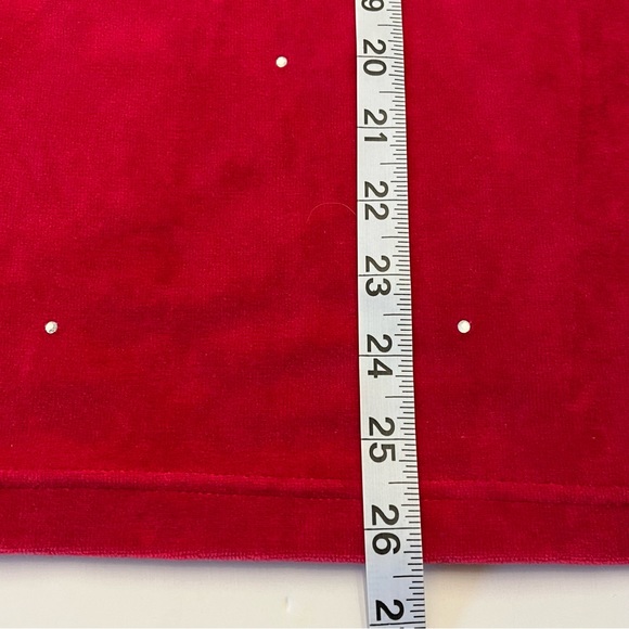 The Quacker Factory Womens Vintage Red Velour Top Holiday Festive Rhinestones XL - Picture 11 of 13